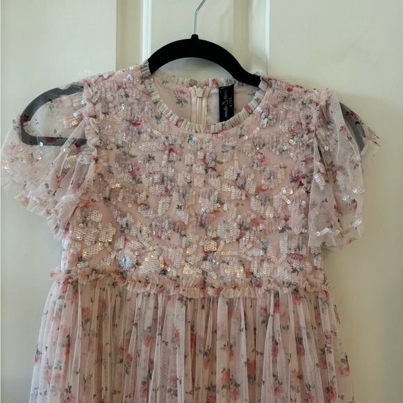 Thread and Needle Floral Sequins Kids Dress Size 10 Girls Pink - Picture 5 of 7